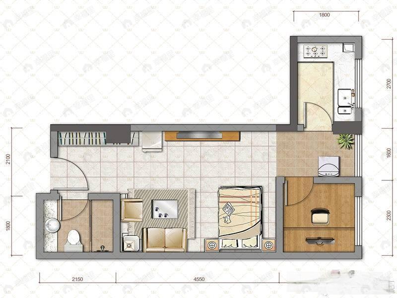 正昌幸福岭1室1厅1卫户型图
