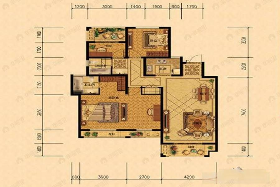 3室2厅2卫建面130平户型图