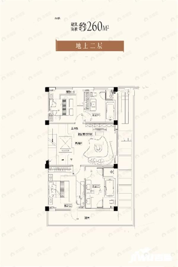 4室2厅2卫建面260平南户型图