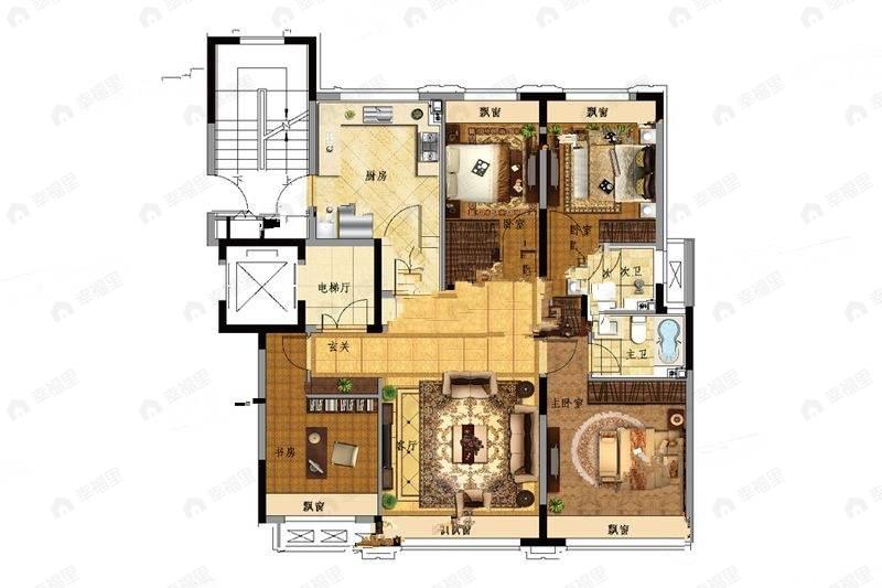 旭辉雍禾府4室2厅2卫户型图