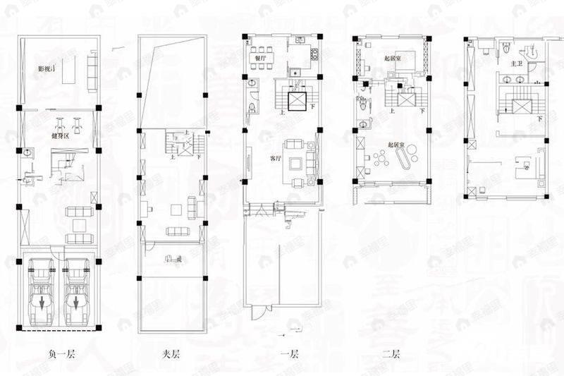 3室2厅2卫建面174平南户型图