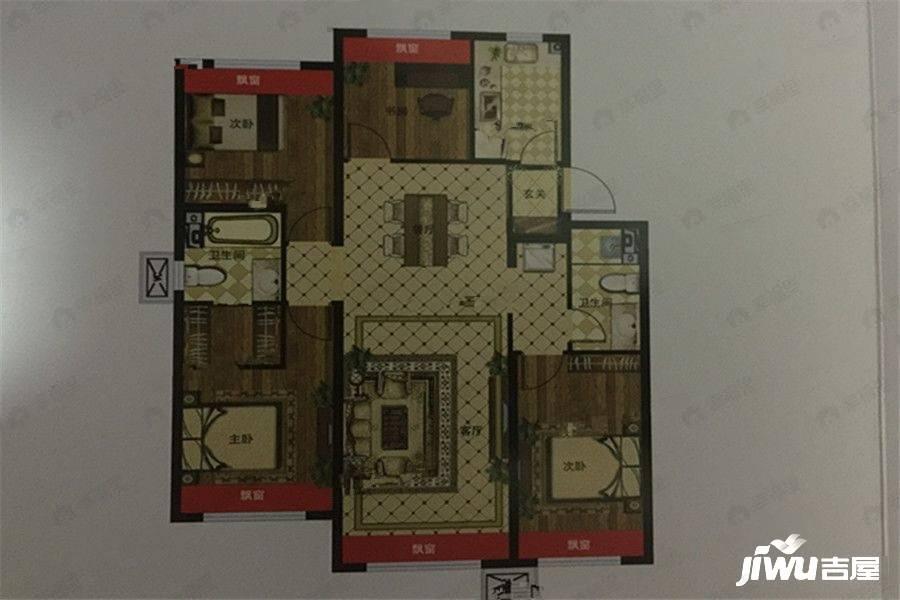 4室2厅2卫建面129平户型图