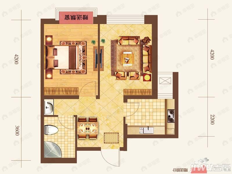 保利达·翠堤湾1室2厅1卫户型图