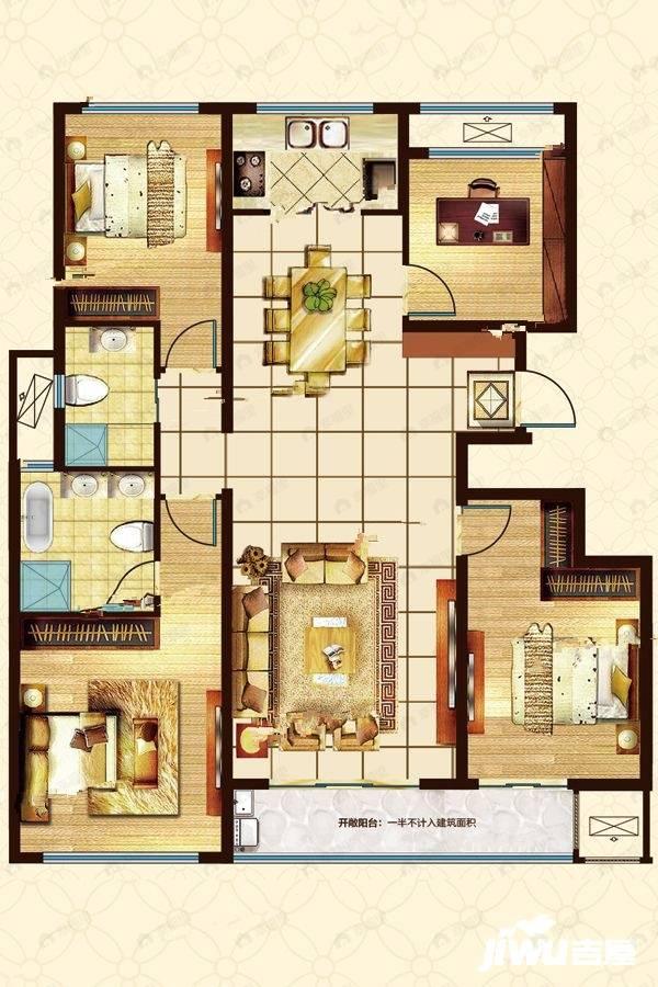 全福元锦绣东城4室2厅2卫户型图