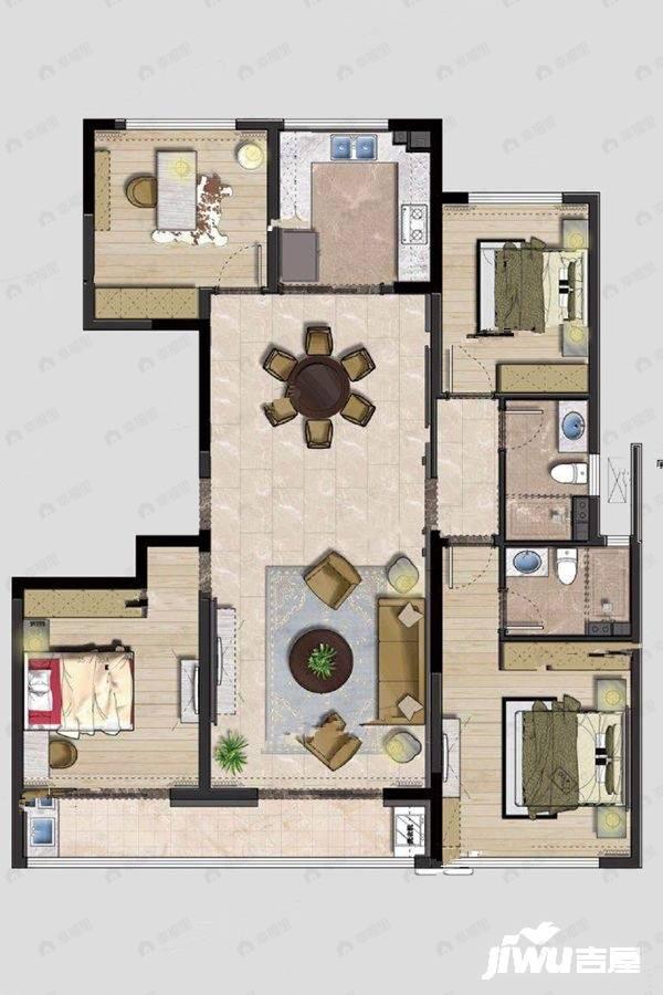 全福元锦绣东城4室2厅2卫户型图