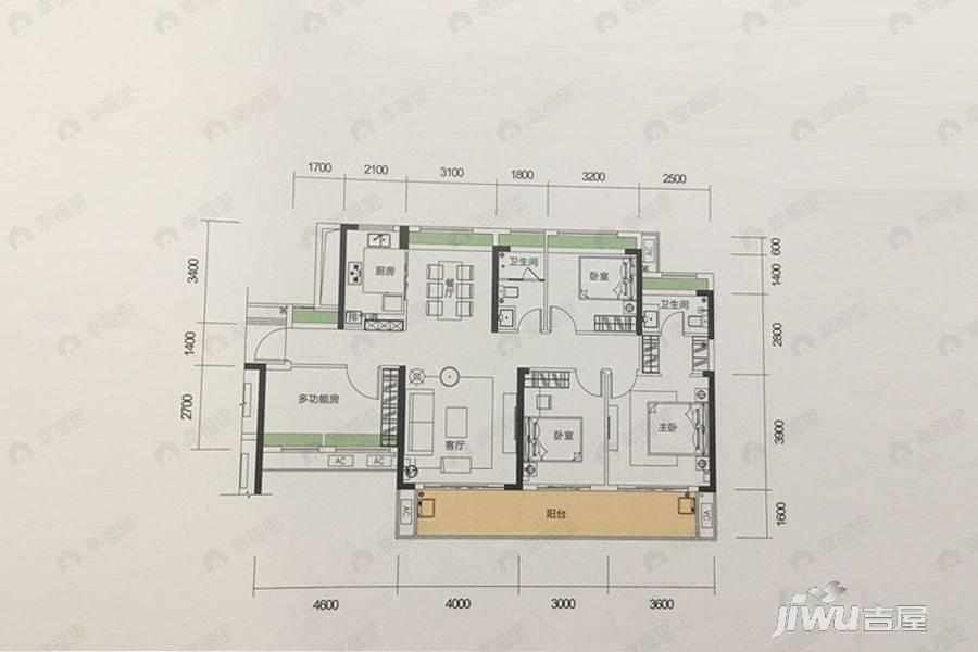 4室2厅2卫建面136平户型图