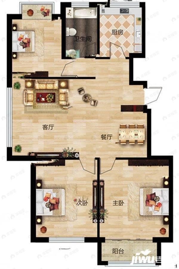 3室2厅1卫建面93平户型图