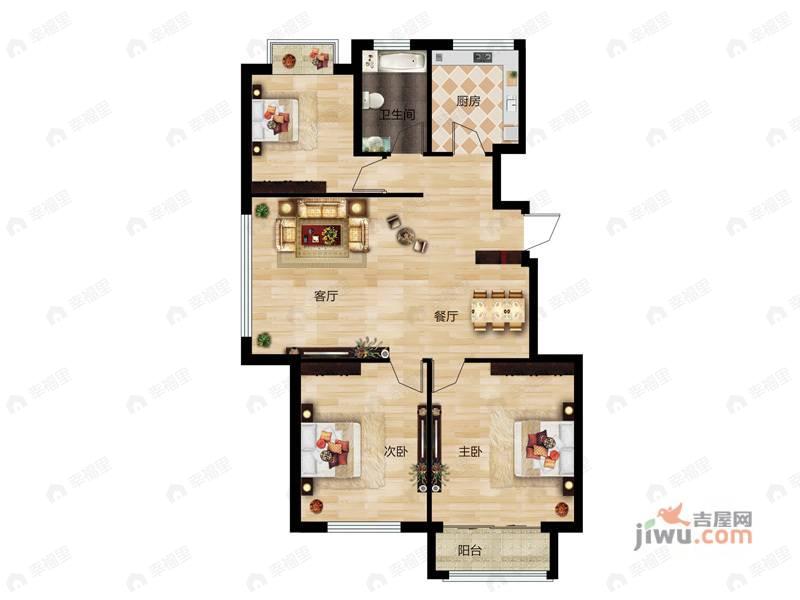 3室2厅1卫建面99平户型图