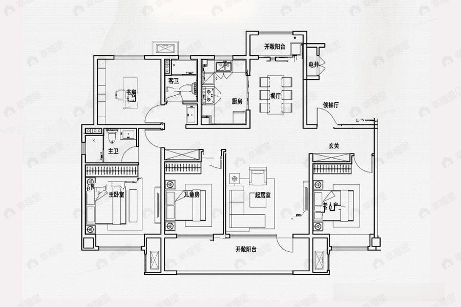 汇源春晓观棠4室2厅2卫户型图
