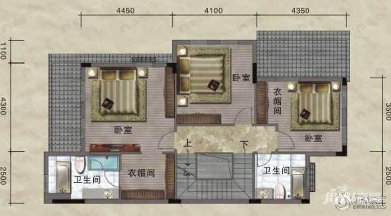 5室2厅5卫建面300平南户型图