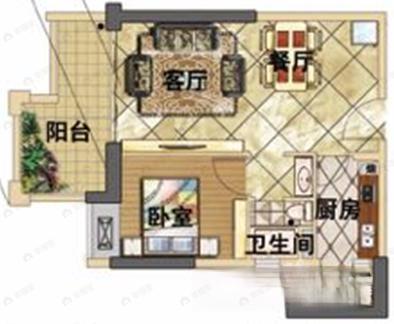 龙江太古城2室1厅1卫户型图