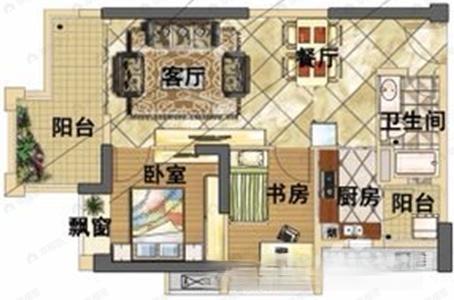 龙江太古城3室1厅1卫户型图