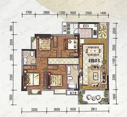 凯旋珑湾4室2厅2卫户型图