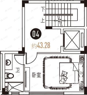 信荣海逸半岛别墅1室1卫户型图