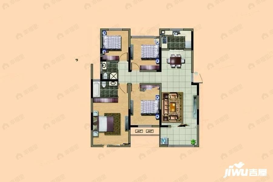 汇锦学府家园4室2厅2卫户型图