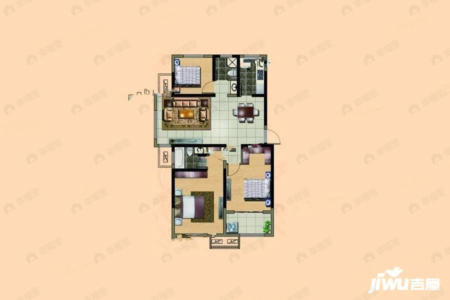 3室2厅2卫建面113平户型图
