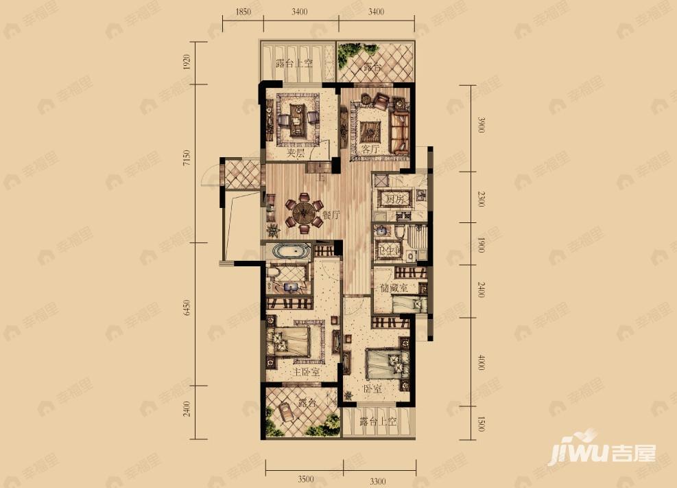 赞成·学士府4室2厅2卫户型图