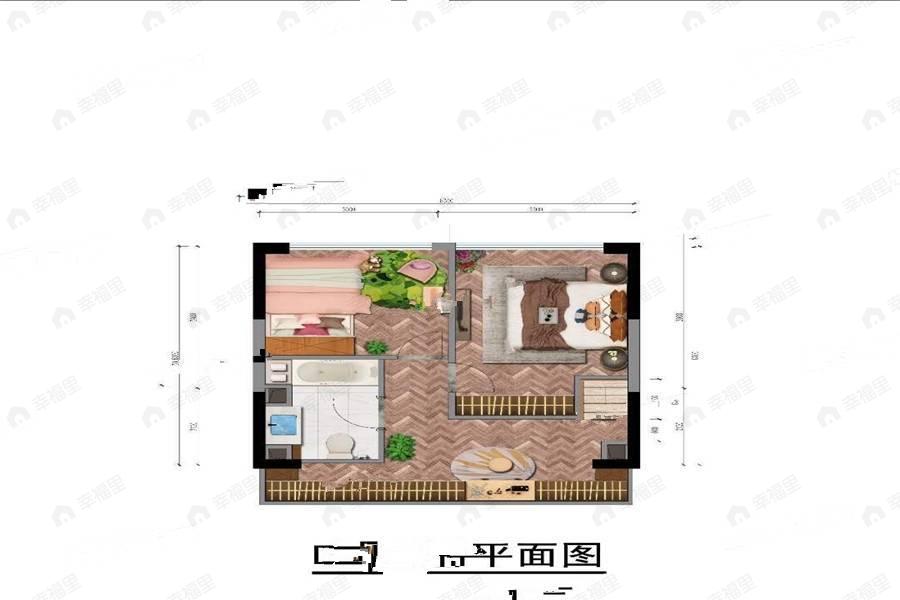 2室2厅1卫建面76平西南户型图