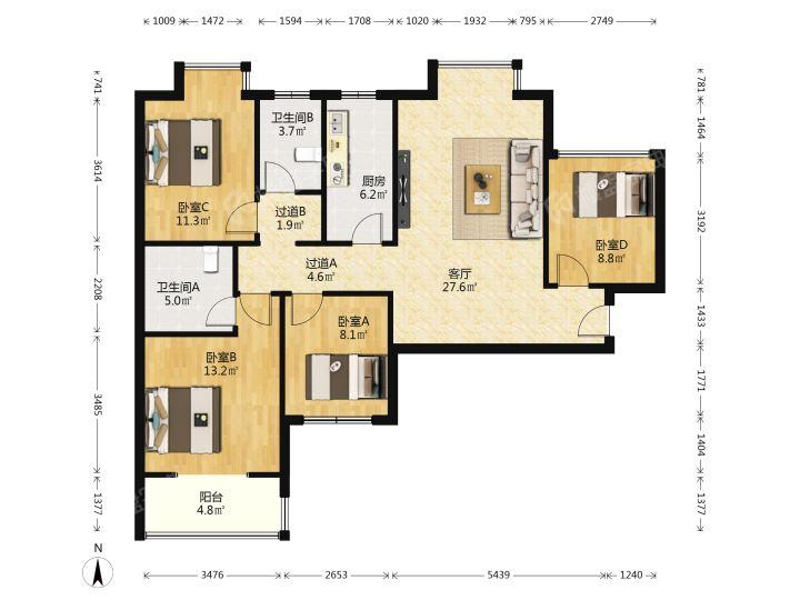 整租·荣德棕榈阳光