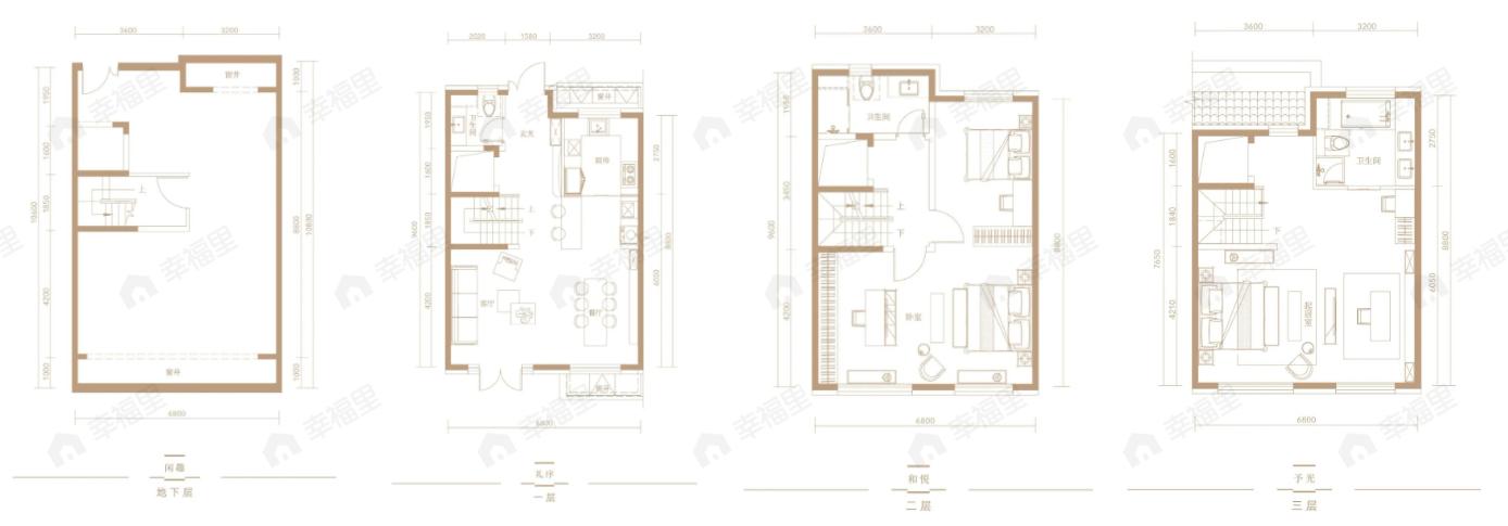 3室2厅3卫建面267平户型图