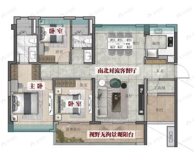 佳兆业广雅院3室2厅2卫户型图