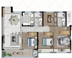 祥生公园道4室2厅2卫户型图