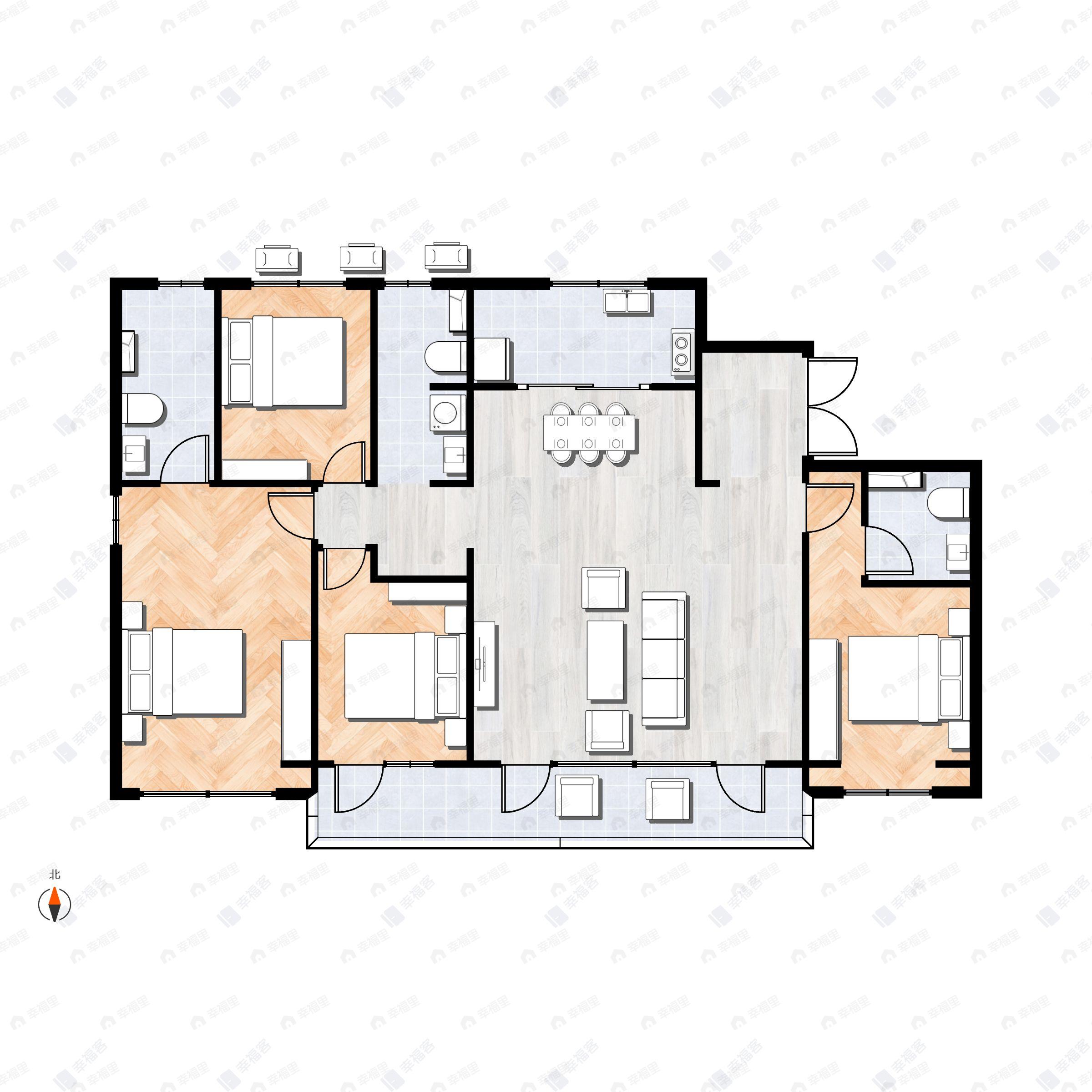 国祥源境4室2厅3卫户型图