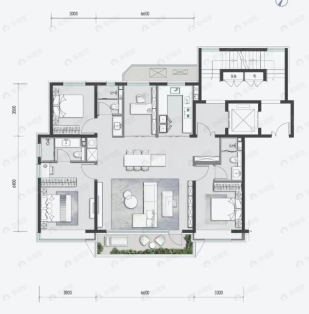 国祥源境4室2厅3卫户型图