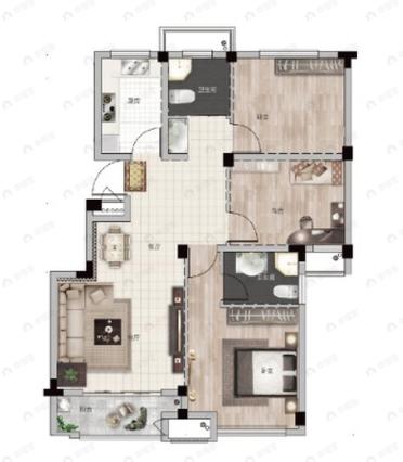 德悦金澜香溪3室2厅2卫户型图