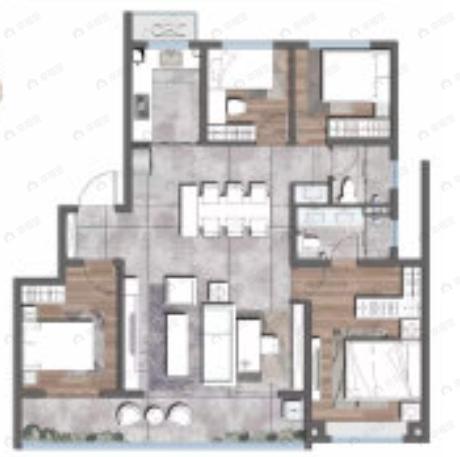 北宸天樾4室2厅2卫户型图