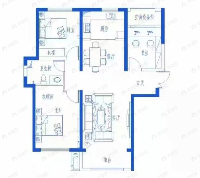 天宝世纪3室2厅1卫户型图