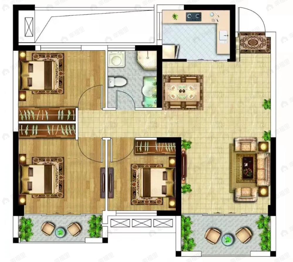 城市首府3室2厅1卫户型图