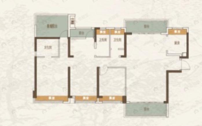 龙光建发玖云府5室2厅3卫户型图