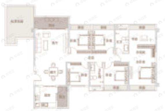 5室2厅2卫建面168平南户型图