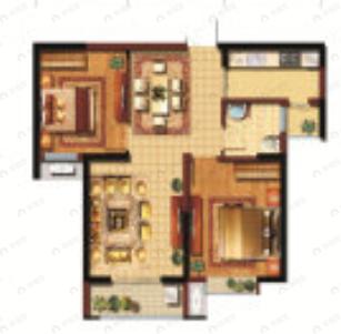 崇立·嶺秀城2室2厅1卫户型图