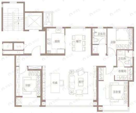 海信璞悦3室2厅2卫户型图