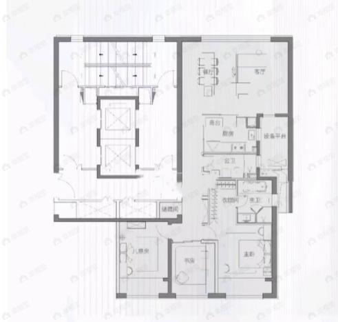 3室2厅2卫建面169平户型图