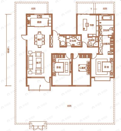 玖瀛府4室2厅3卫户型图