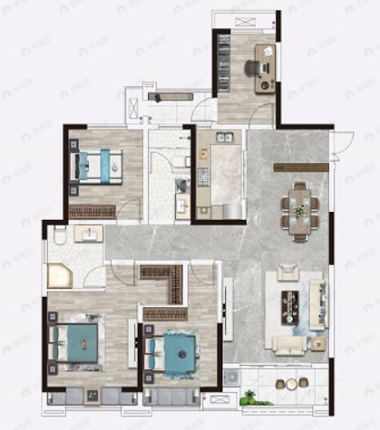 龙源天樾4室2厅2卫户型图