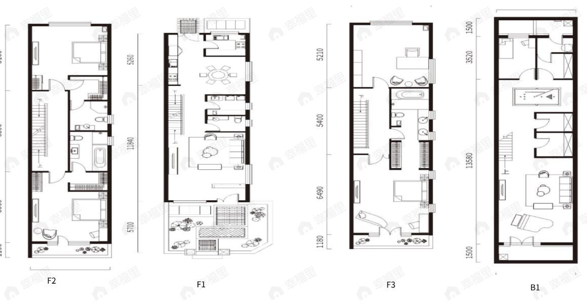 3室2厅4卫建面322平南|北户型图