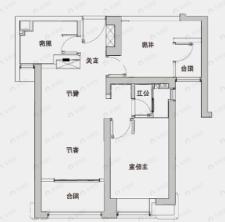 招商18722室2厅1卫户型图
