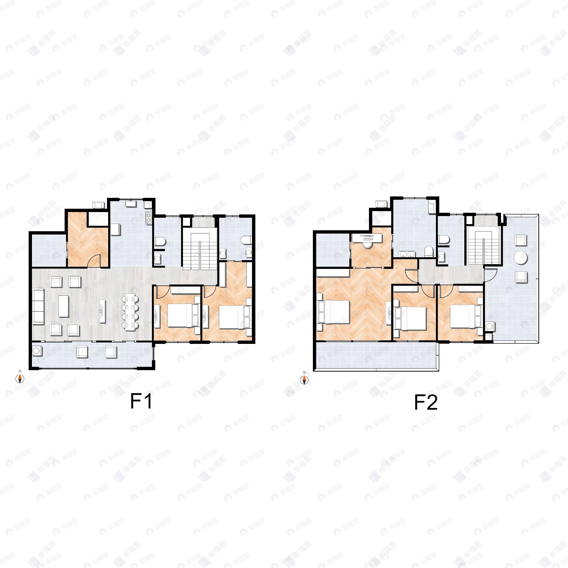 5室2厅4卫建面221平户型图