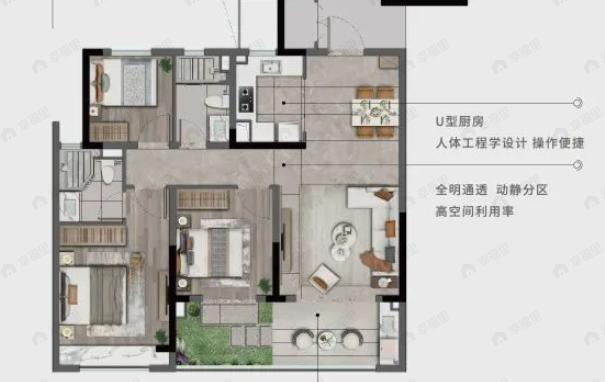 未来城市幸福里3室2厅2卫户型图