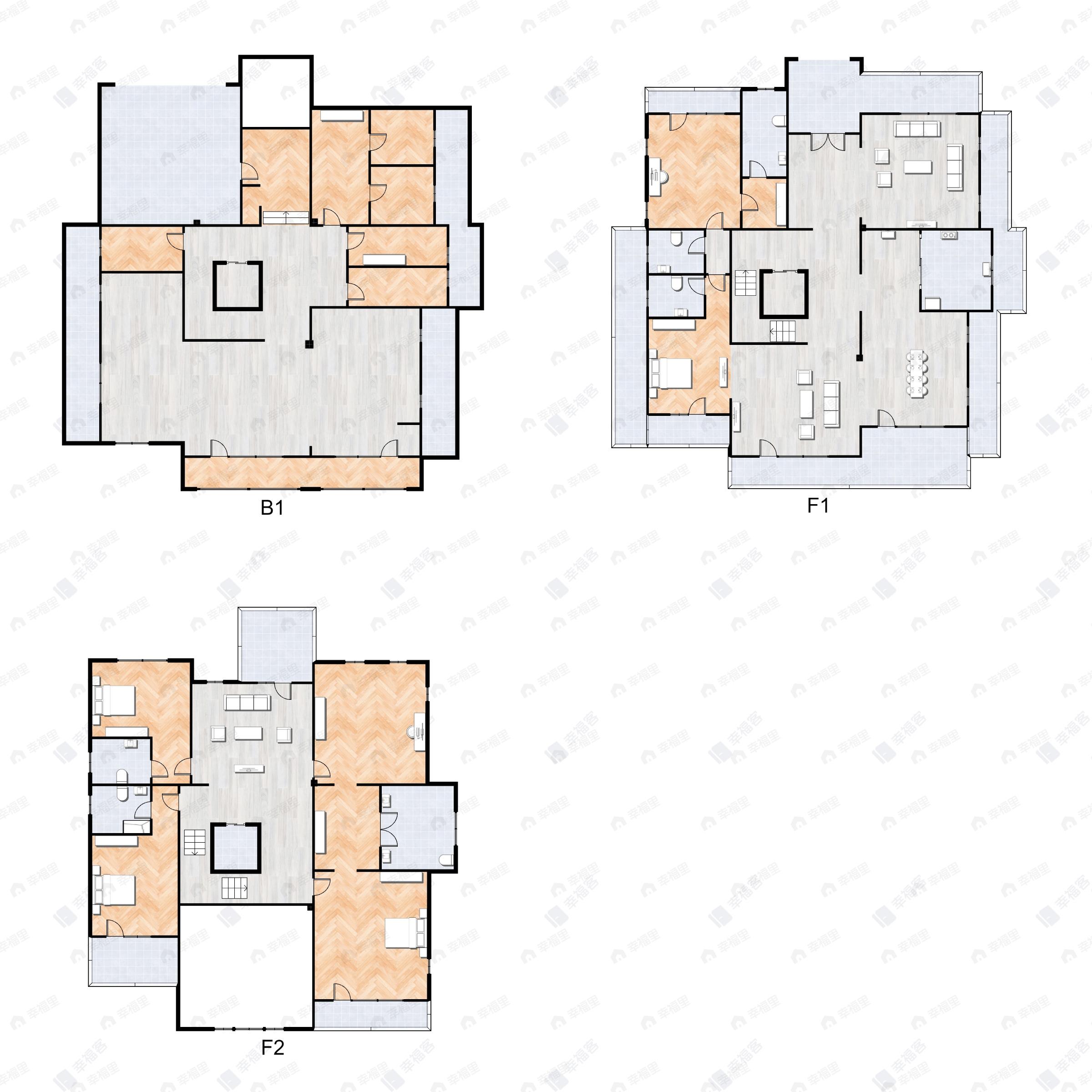 5室4厅5卫建面725平北|南户型图