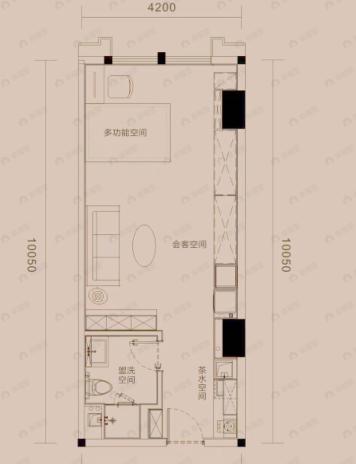 神仙树6号院1室1厅1卫户型图