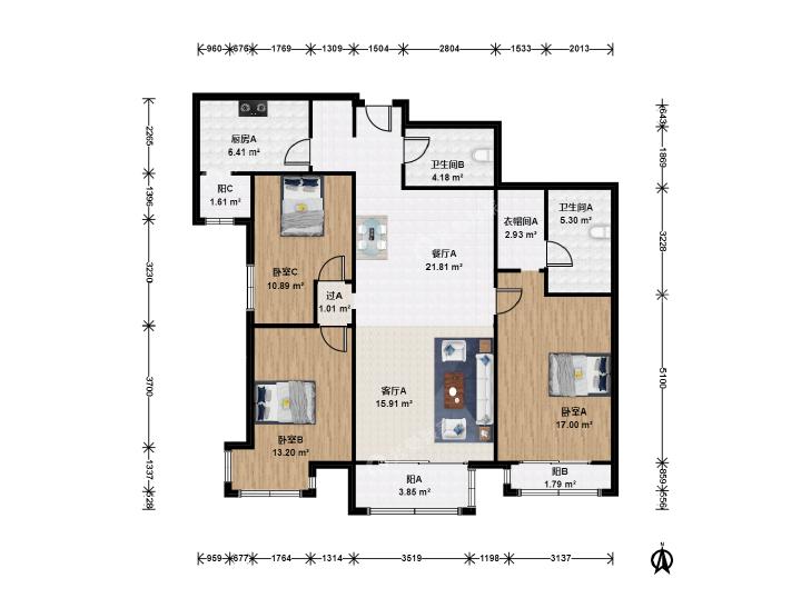 整租·富力城(B区)