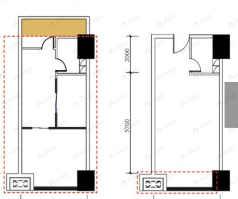 中甬优米优米2室1厅2卫户型图