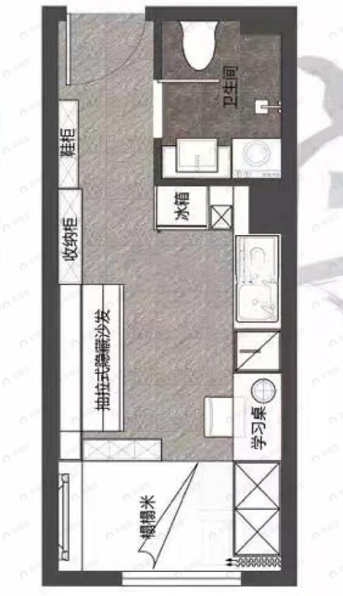 岐山书苑1室1厅1卫户型图
