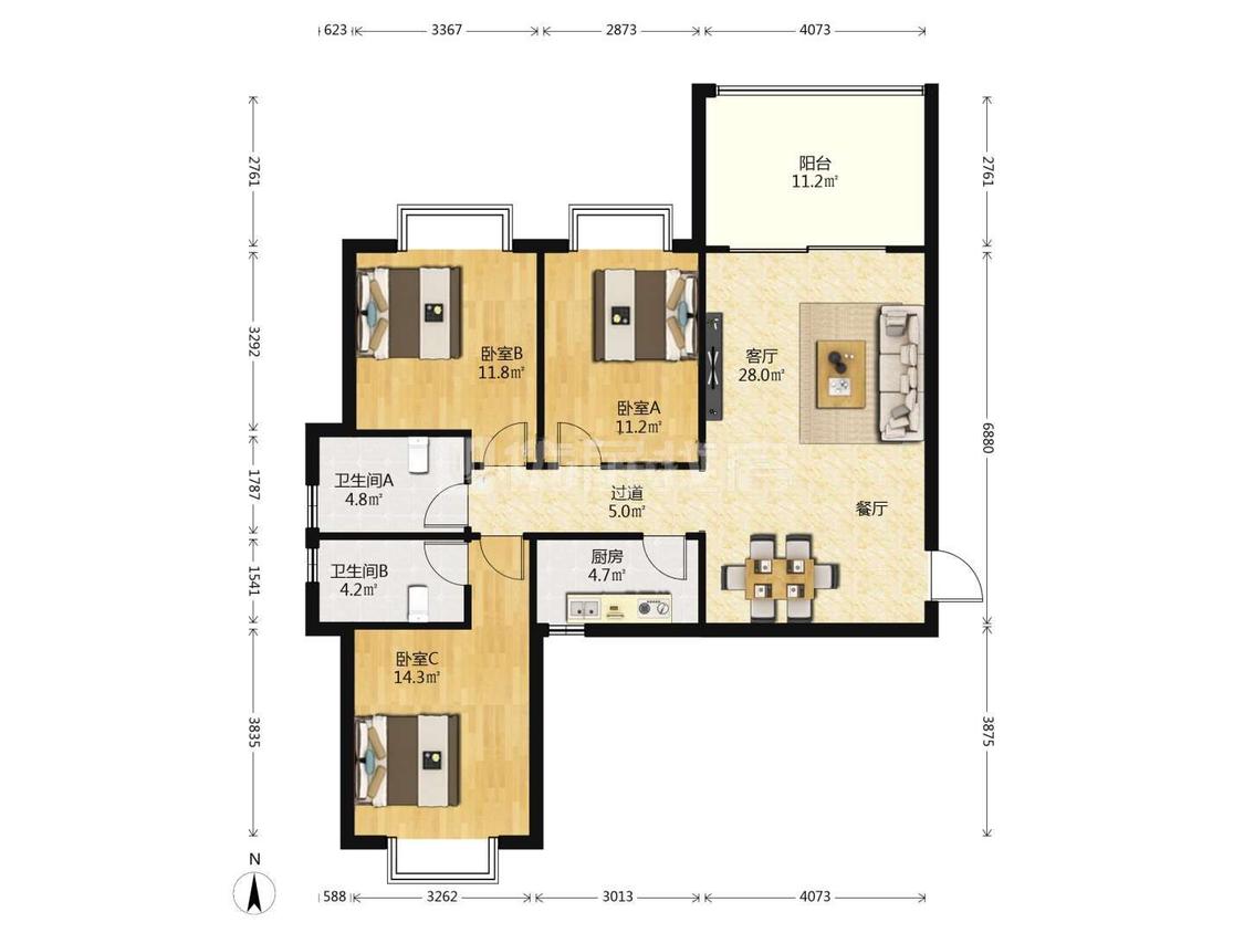 整租·国福现代城(茉莉苑)