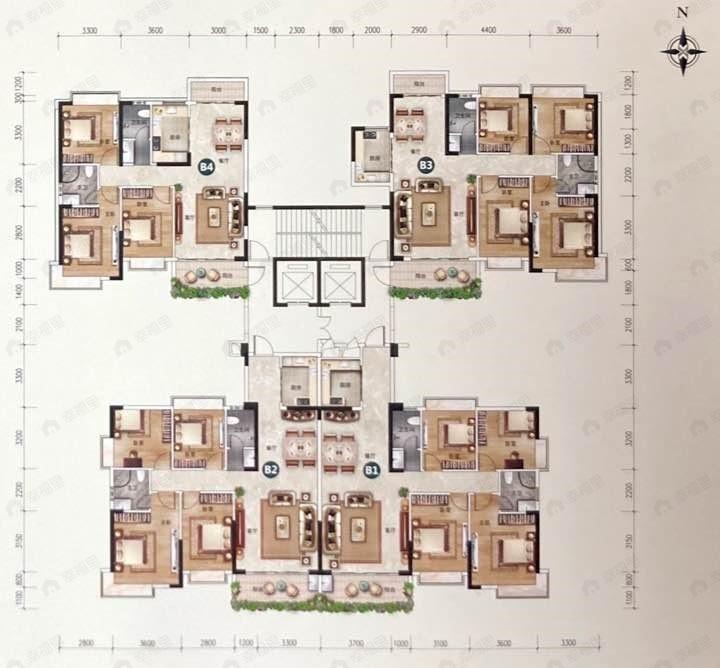 广垦华府高州3室2厅2卫户型图